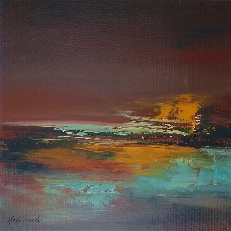 Painting Silent night by Belanszky Demko Beata | Painting Abstract Acrylic Landscapes