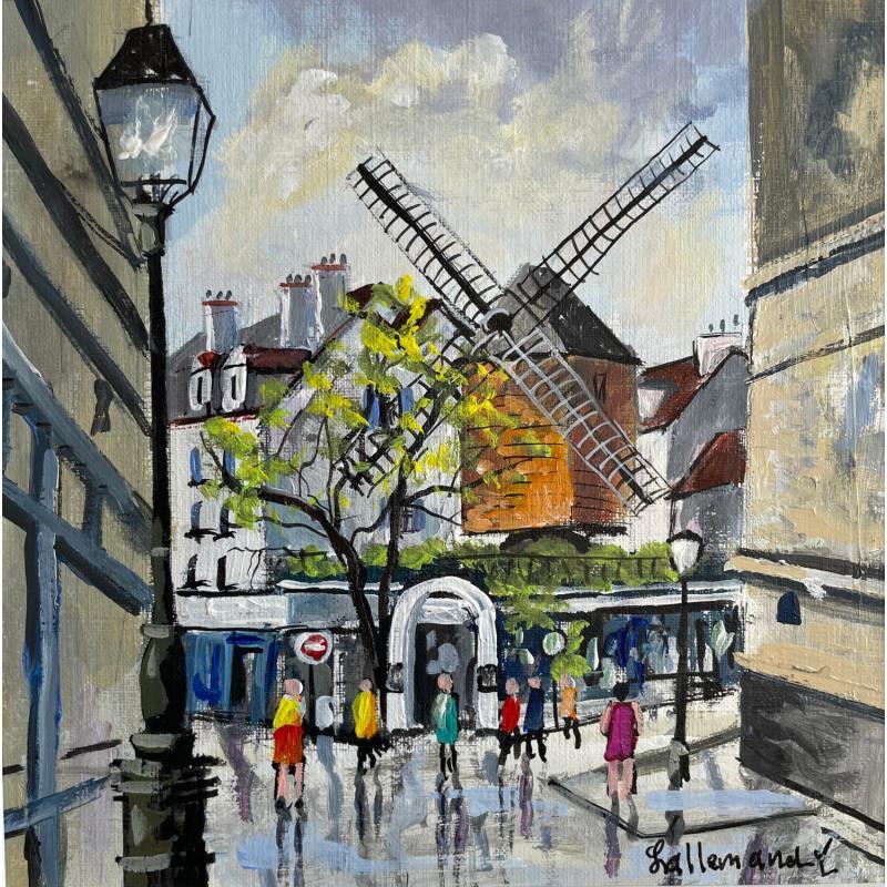Painting Moulin de la Galette by Lallemand Yves | Painting Figurative Urban Acrylic