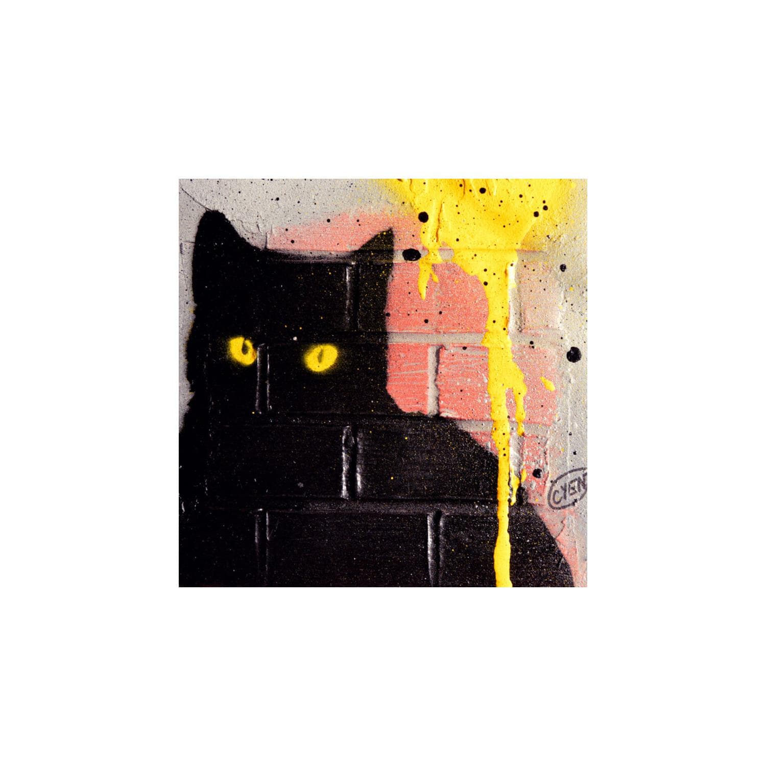 Peintures Petit Format Chat Noir Par Clade Carre D Artistes