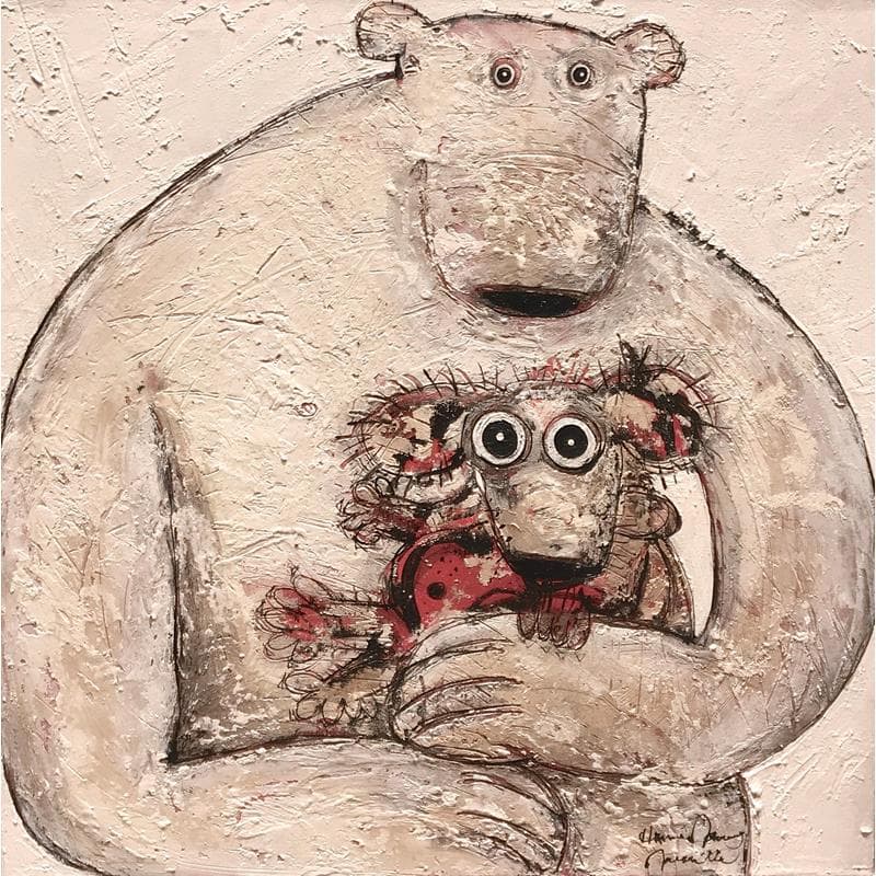 Painting Mon doudou by Maury Hervé | Painting Figurative Animals