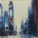 Painting City blue by Poumelin Richard | Painting Figurative Urban Oil