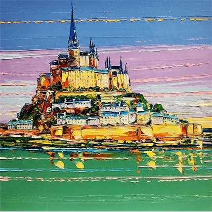 Peinture Le mont St Michel par Corbière Liisa | Tableau Figuratif Huile Paysages