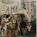 Gemälde AMOUR von Machi | Gemälde Figurativ Tiere Öl Acryl