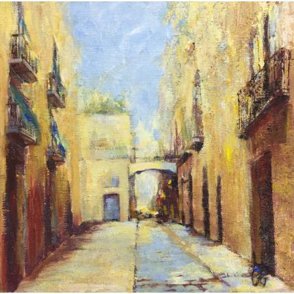 Painting calle gotico by Galileo Gabriela | Painting Figurative Mixed Urban
