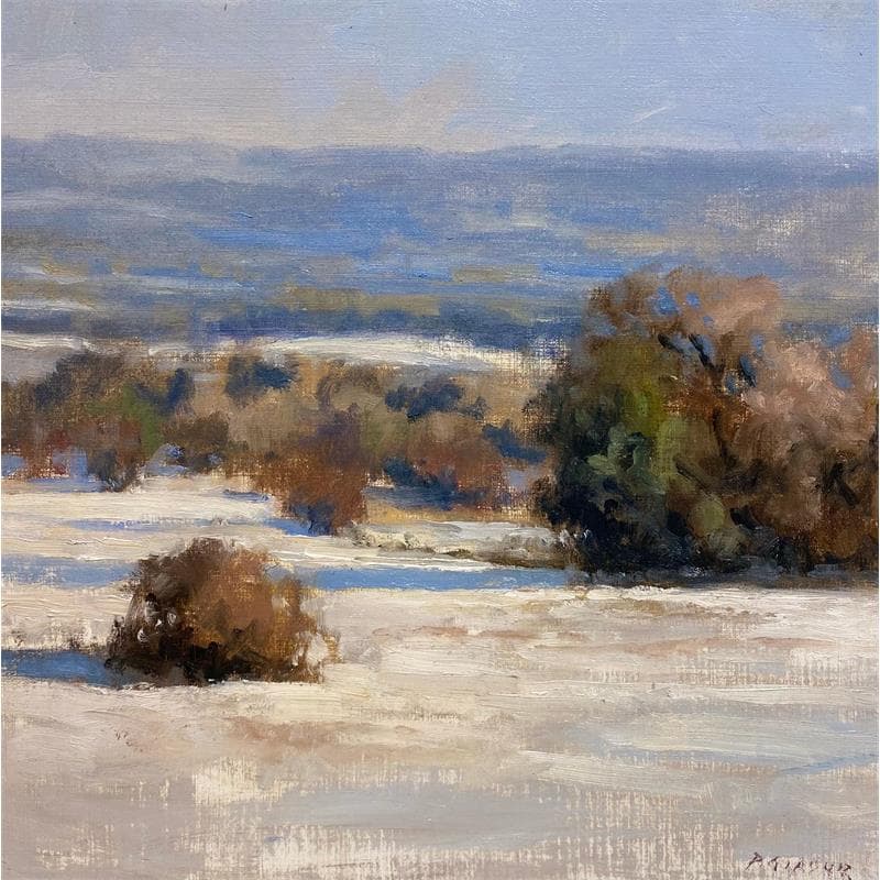 Painting Neige vers SIsteron - 2697 by Giroud Pascal | Painting Figurative Oil Landscapes