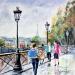 Painting Tour Eiffel Pont des Arts by Lallemand Yves | Painting Figurative Urban Life style Acrylic