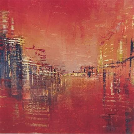 Painting NUIT SUR MONTREAL by Levesque Emmanuelle | Painting Abstract Oil Urban