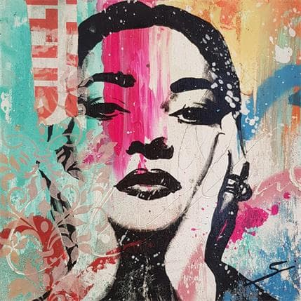 Painting Maria C by Mestres Sergi | Painting Pop-art Graffiti Pop icons