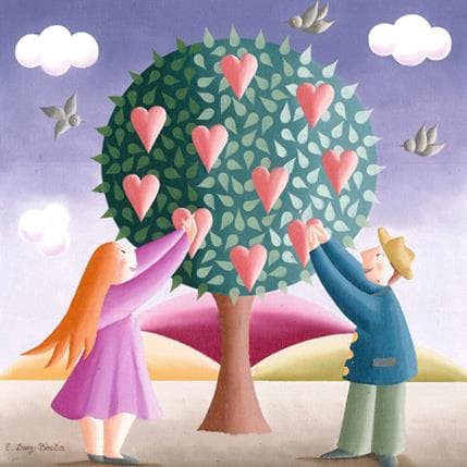 Small Paintings L Arbre D Amour By Elisabeth Davy Bouttier Carre D Artistes