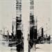 Peinture Skylight par Rey Julien | Tableau Figuratif Mixte Vues urbaines noir & blanc