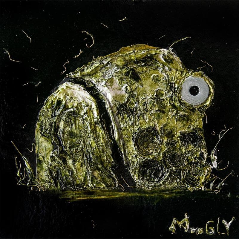 Peinture Emergus par Moogly | Tableau Art Singulier Mixte animaux