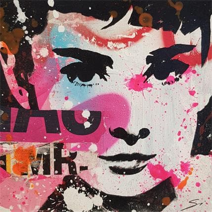 Gemälde Audrey Siglit von Mestres Sergi | Gemälde Pop-Art Graffiti Pop-Ikonen