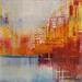 Painting AU BORD DU LAC by Levesque Emmanuelle | Painting Abstract Urban Oil
