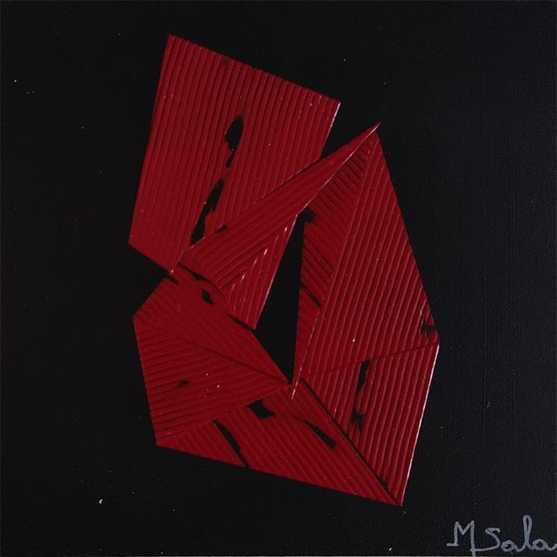 Painting Rubis by Sala Michèle | Painting Abstract Acrylic Minimalist