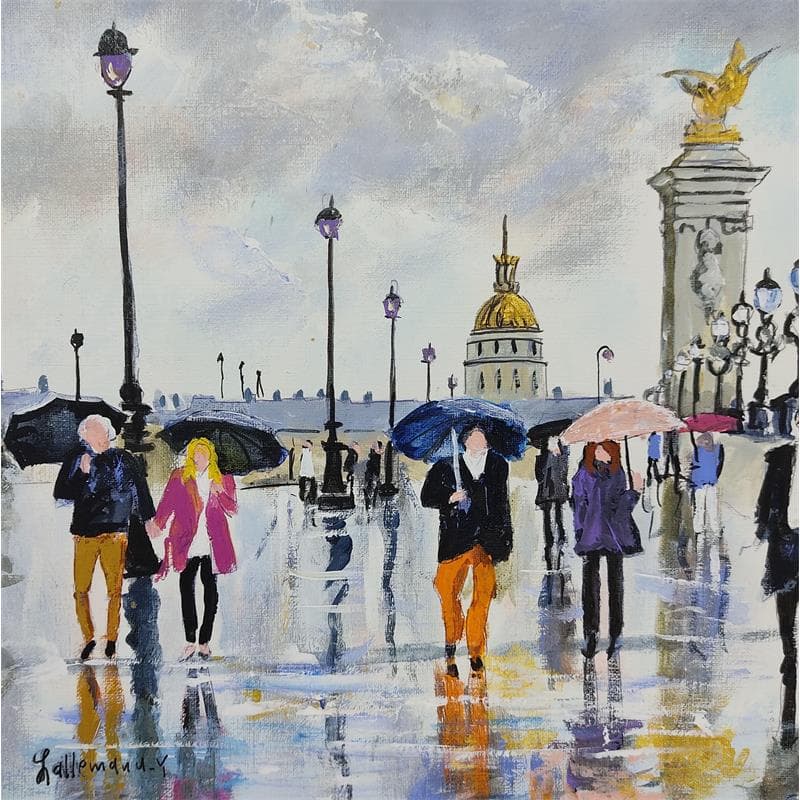 Painting Pont Alexandre III by Lallemand Yves | Painting Figurative Urban Life style Acrylic