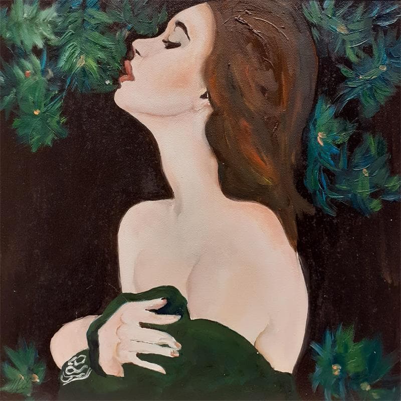 Painting Into the green by Gallo Manuela | Painting Figurative Acrylic Life style
