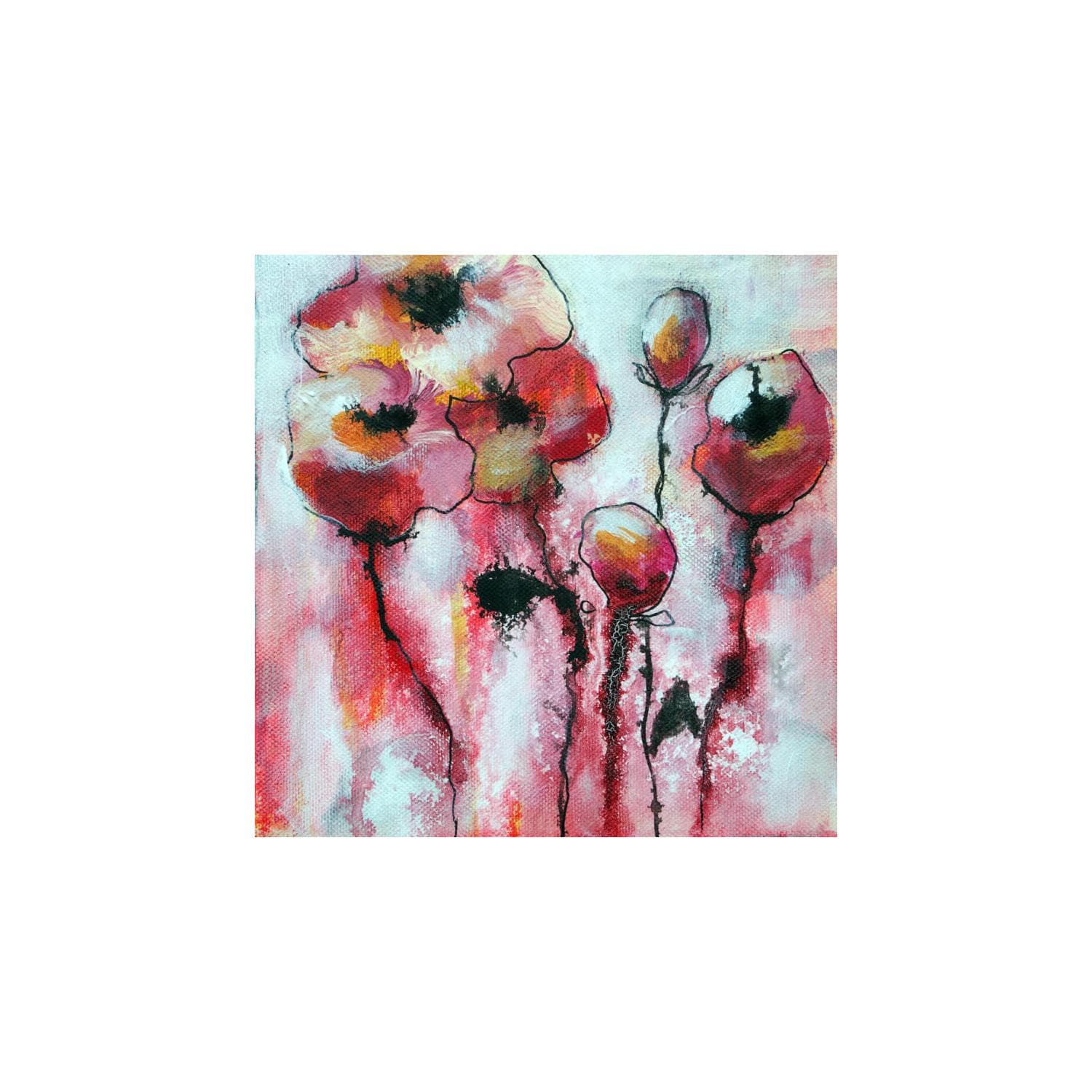 Small Paintings Abstract Flower 2 By Carre D Artistes