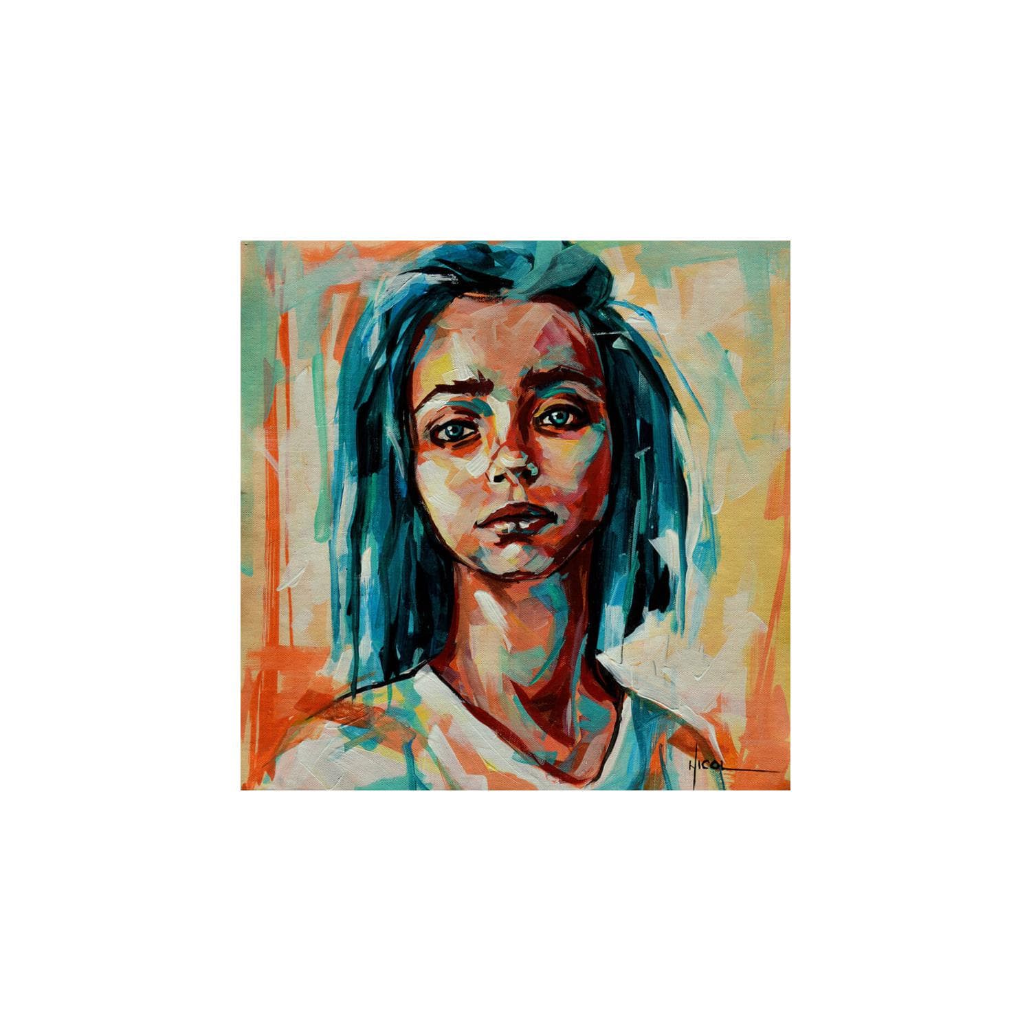 Painting Tell me everything by Vacaru Nicoleta Carré d'artistes