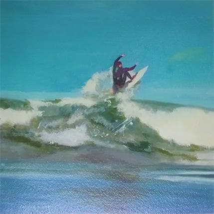 Peinture Surfing 2 par Castignani Sergi | Tableau Figuratif Acrylique, Huile Paysages, scènes de vie