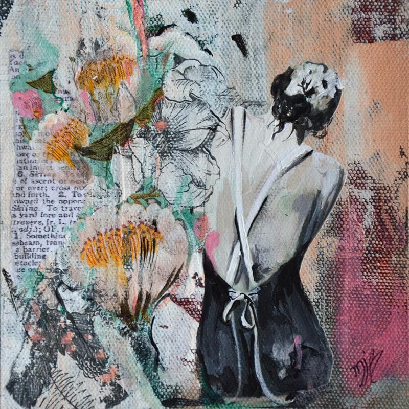 Painting The last dive by Bergeron Marie-Josée | Painting Figurative Mixed Life style
