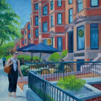 Painting A Sunny Stroll by Bronk Karl | Painting Figurative Oil Urban