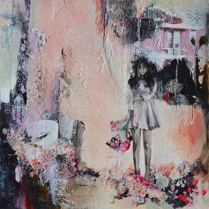 Painting Be there with you by Bergeron Marie-Josée | Painting Figurative Mixed Life style