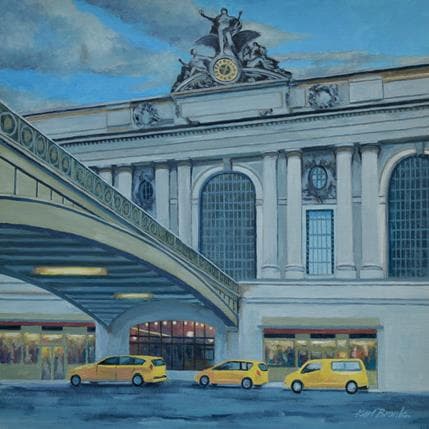 Peinture Grand Central par Bronk Karl | Tableau Figuratif Huile Urbain