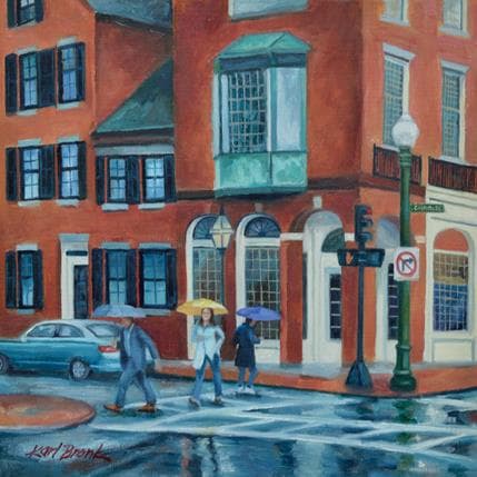 Painting Old Town by Bronk Karl | Painting Figurative Oil Urban