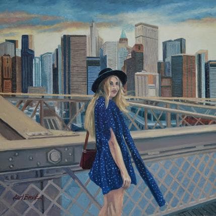 Painting View from the Bridge by Bronk Karl | Painting Figurative Oil Life style