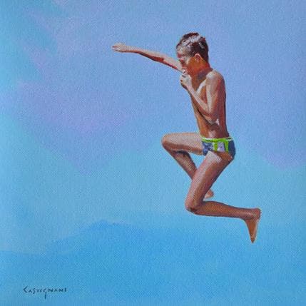 Painting Jumping 4 by Castignani Sergi | Painting Figurative Acrylic Life style