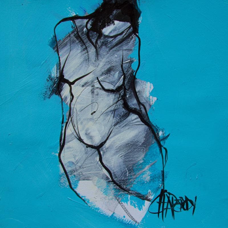 Painting Bleu by Chaperon Martine | Painting Figurative Acrylic Nude