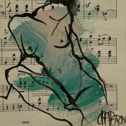 Painting Musique 2 by Chaperon Martine | Painting Figurative Mixed Nude