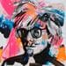Peinture Andy Warhol 73B par Cubero Nathalie | Tableau Figuratif Mixte Portraits icones Pop