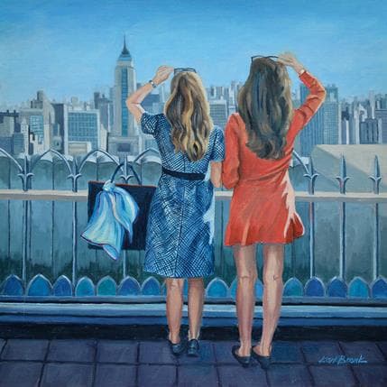 Painting Overlooking the city by Bronk Karl | Painting Figurative Oil Life style