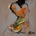 Painting Printemps 4 by Chaperon Martine | Painting Figurative Mixed Nude