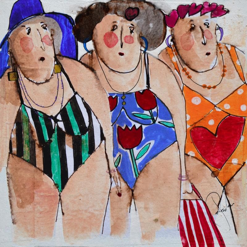 Painting Suzon Louise Margot by Colombo Cécile | Painting Figurative Mixed Life style