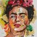 Painting Frida 71C by Cubero Nathalie | Painting Figurative Mixed Portrait Pop icons