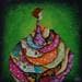 Gemälde Violette von Blais Delphine | Gemälde Naive Kunst Alltagsszenen Acryl