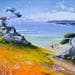 Painting Une escapade sur la plage by Vitoria | Painting Figurative Landscapes Oil Acrylic