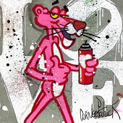 Small Paintings Pink Panthere Love Street Art Grey Version By Cornee Patrick Carre D Artistes