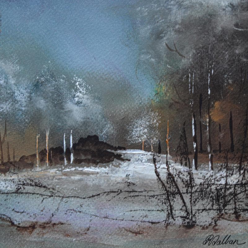 Painting Premiers froids by Dalban Rose | Painting Abstract Oil Landscapes