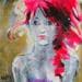 Painting Rosy by Dubost | Painting Figurative Acrylic Portrait