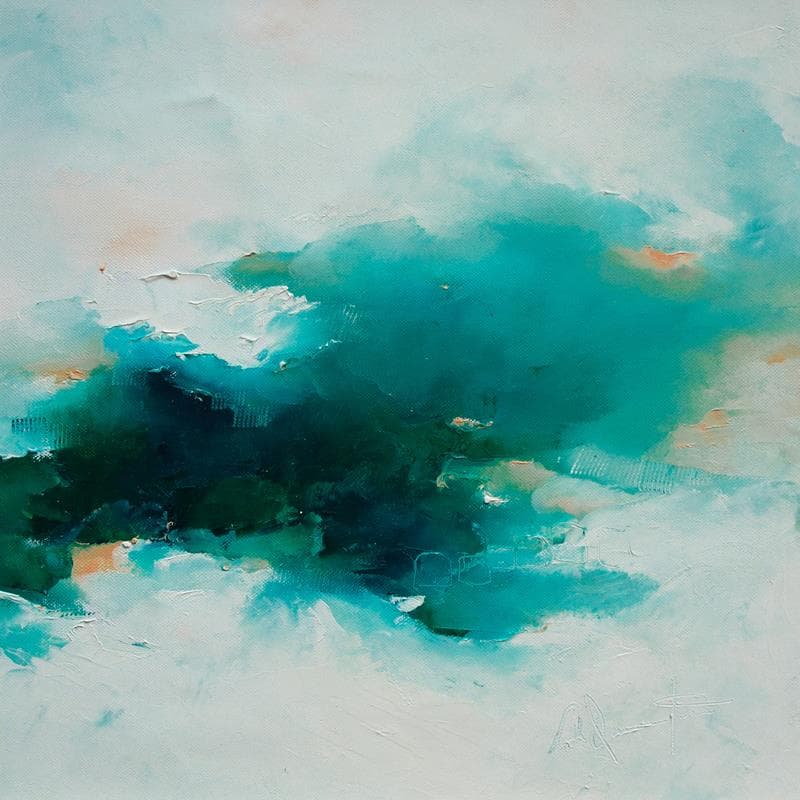 Painting Un ciel d'orage by Dumontier Nathalie | Painting Abstract Oil Minimalist