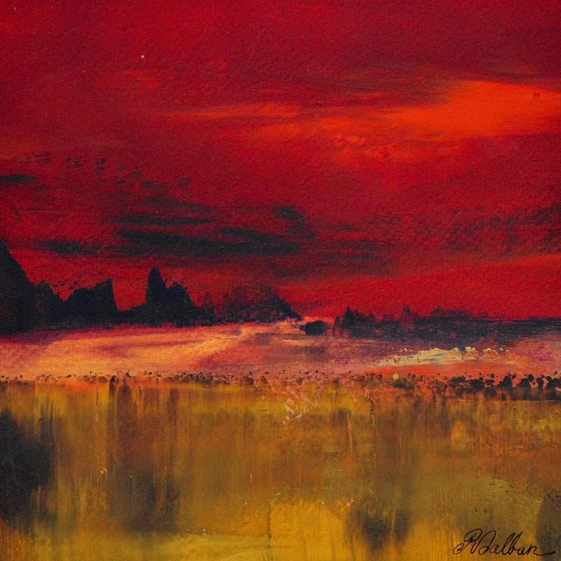 Painting Nuit magique by Dalban Rose | Painting Abstract Oil Landscapes