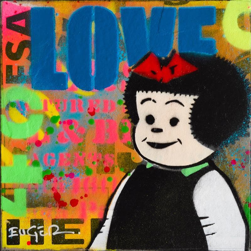 Painting Love by Euger Philippe | Painting Pop art Mixed Pop icons