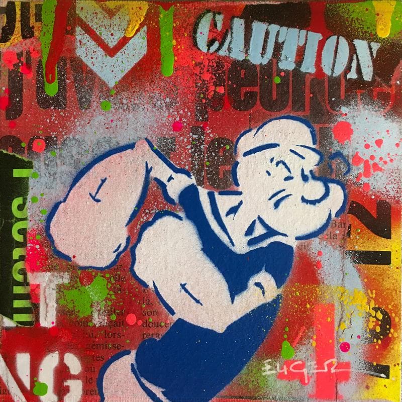 Painting Popeye by Euger Philippe | Painting Pop art Mixed Pop icons