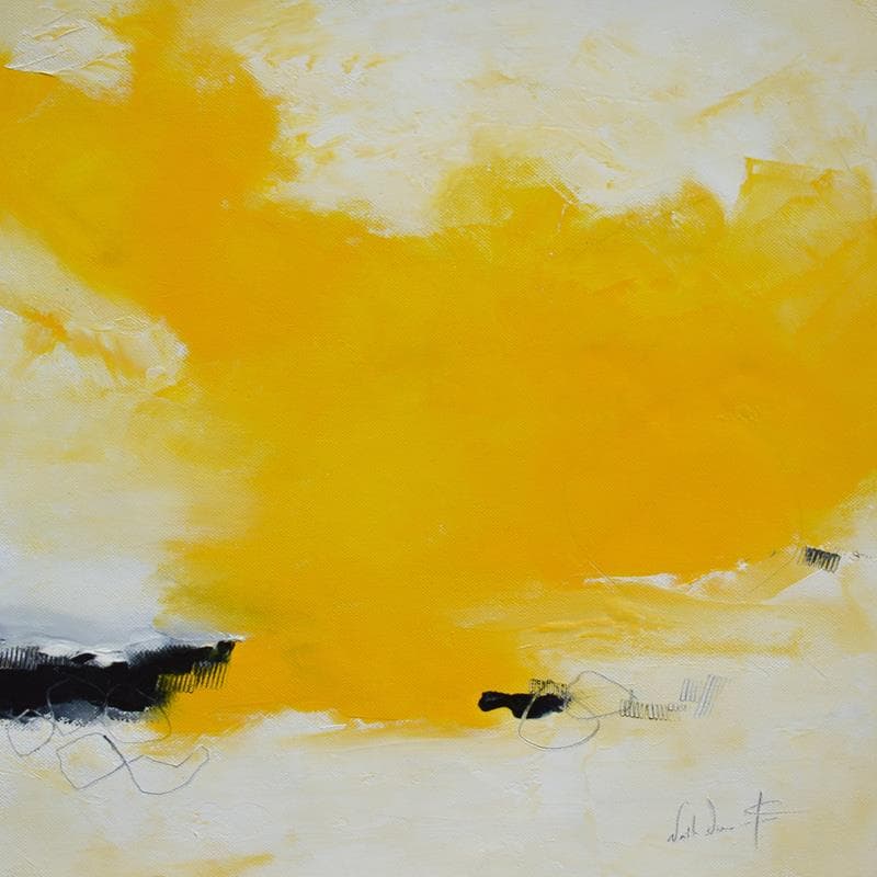 Painting J'attendais en vain by Dumontier Nathalie | Painting Abstract Minimalist Oil