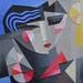 Peinture Cubist Head par Gustavsen Karl | Tableau Figuratif Mixte Portraits