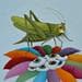 Painting Cricket paradise by Lennoz Raphaële | Painting Illustrative Mixed Animals