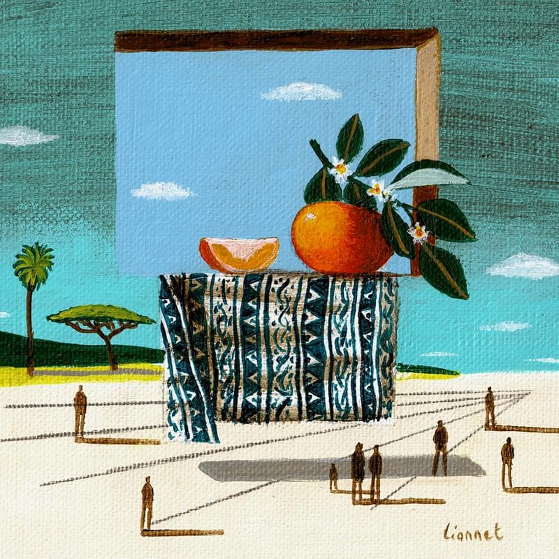 Painting Orange by Lionnet Pascal | Painting Surrealist Oil Life style